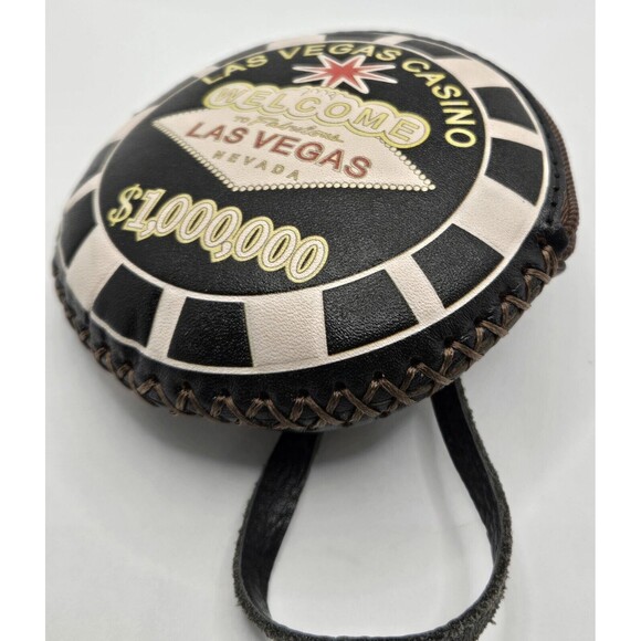 Vintage Las Vegas Change Purse Zip Closure. Leather Hand Made Tooled - Picture 4 of 5
